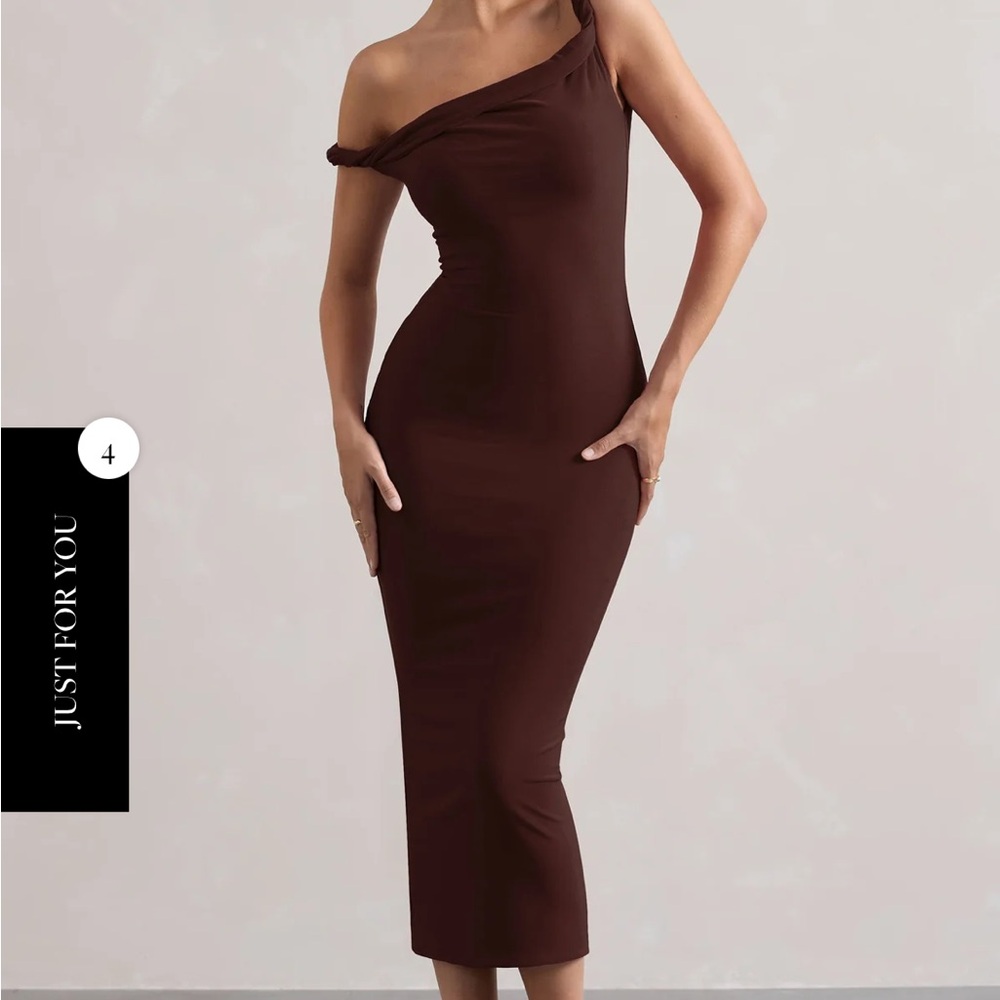 Elegant Brown Off-Shoulder Dress